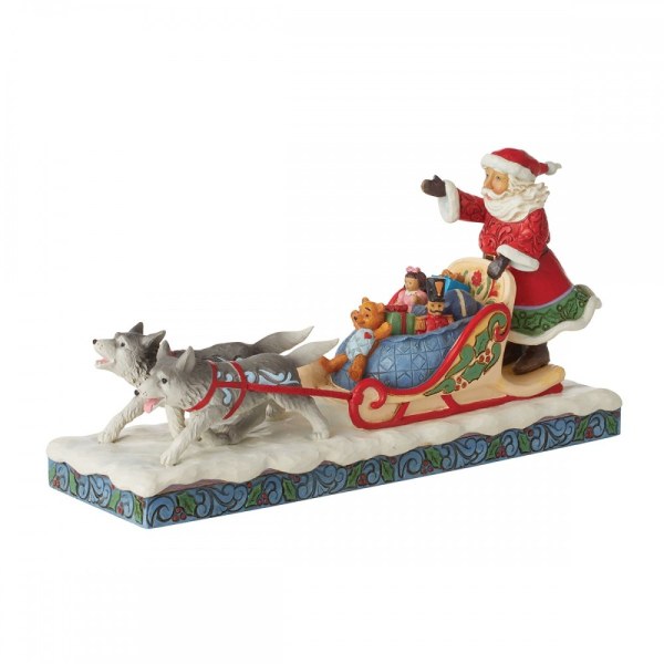 KERSTMAN IN HONDENLEDGE- JIM SHORE HEARTWOOD CREEK