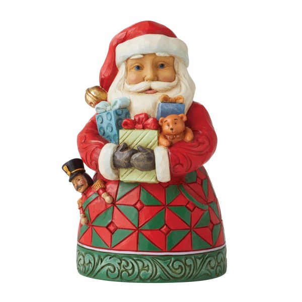 KERSTMAN MET WAPENS GELADEN MET GESCHENKEN - JIM SHORE HEARTWOOD CREEK