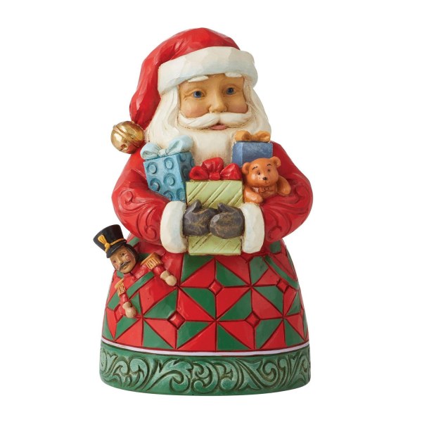 KERSTMAN MET WAPENS GELADEN MET GESCHENKEN - JIM SHORE HEARTWOOD CREEK