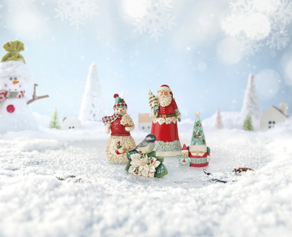 WONDERLAND GNOME EN SNEEUWMAN - JIM SHORE HEARTWOOD CREEK