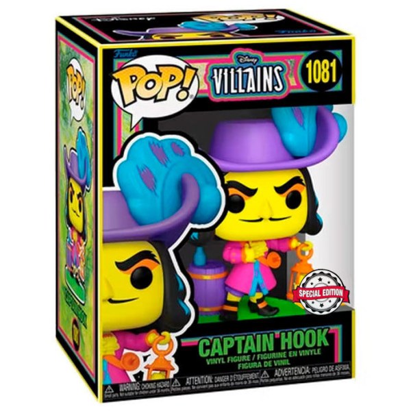 FUNKO POP! 1081 - KAPITEIN HAAK ZWART LICHT - PETER PAN - SPECIALE EDITIE