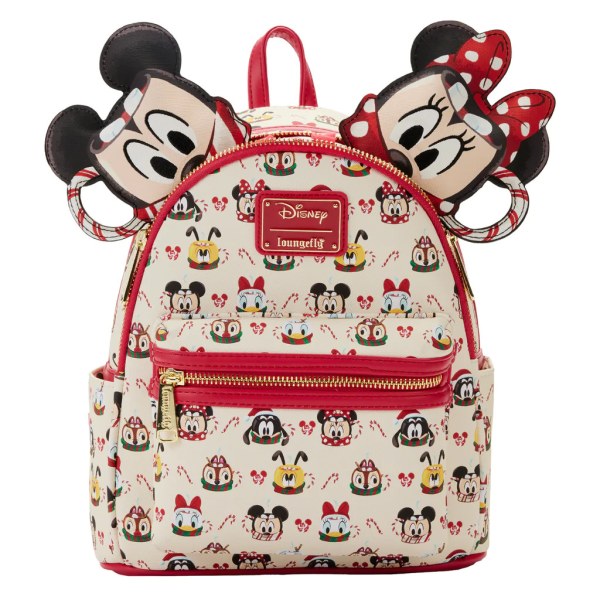 MINI RUGZAK EN HAARBAND MICKEY AND FRIENDS MOKKEN - DISNEY LOUNGEFLY