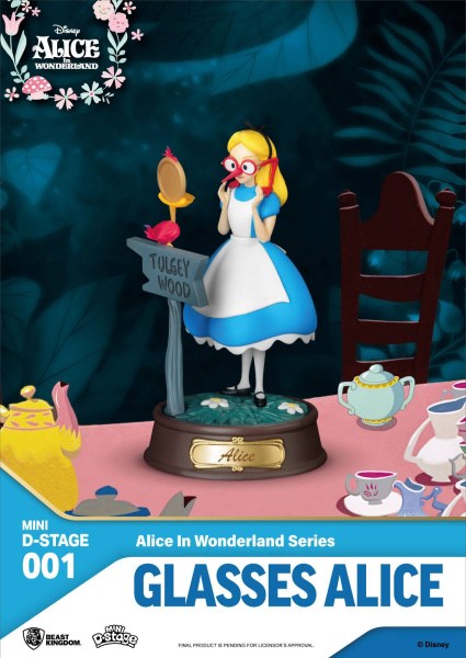 PAKKET 6 MINIBEELDJES ALICE IN WONDERLAND - MINI DISNEY D-STAGE