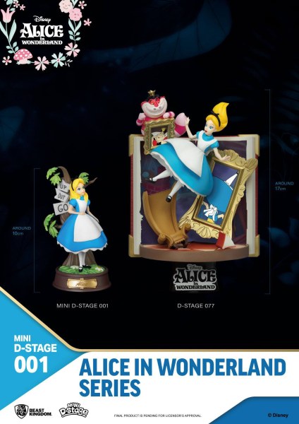 PAKKET 6 MINIBEELDJES ALICE IN WONDERLAND - MINI DISNEY D-STAGE