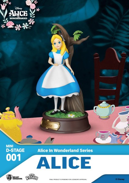 PAKKET 6 MINIBEELDJES ALICE IN WONDERLAND - MINI DISNEY D-STAGE