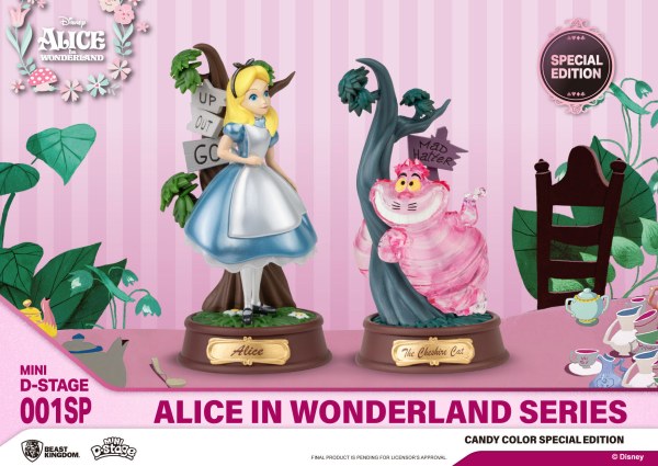 PAKKET 2 BEELDJES ALICE IN WONDERLAND CANDY COLOR SPECIAL EDITION - MINI DISNEY D-STAGE
