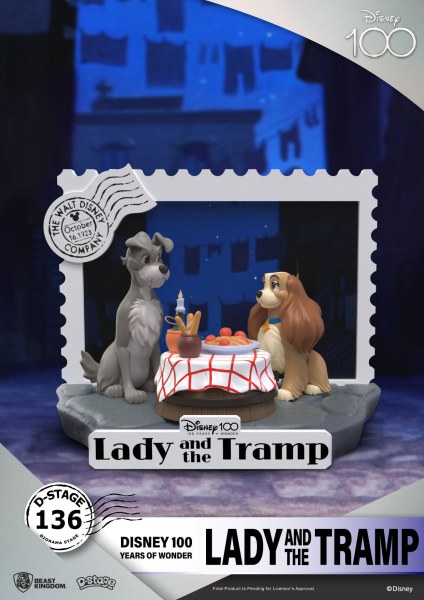 DIORAMA LADY EN DE VAGEBOND - DISNEY 100E VERJAARDAG D-STAGE