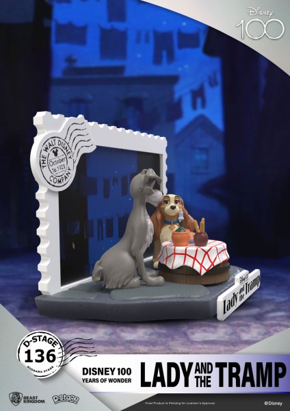 DIORAMA LADY EN DE VAGEBOND - DISNEY 100E VERJAARDAG D-STAGE