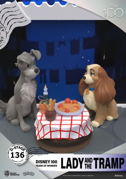 DIORAMA LADY EN DE VAGEBOND - DISNEY 100E VERJAARDAG D-STAGE