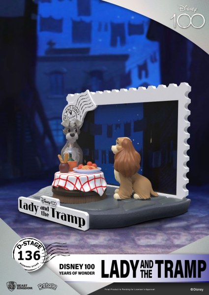 DIORAMA LADY EN DE VAGEBOND - DISNEY 100E VERJAARDAG D-STAGE