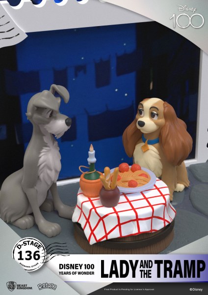 DIORAMA LADY EN DE VAGEBOND - DISNEY 100E VERJAARDAG D-STAGE