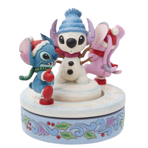 STITCH & ANGEL BOUWEN EEN DRAAIENDE SNEEUWPOP - DISNEY TRADITIONS