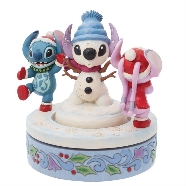 STITCH & ANGEL BOUWEN EEN DRAAIENDE SNEEUWPOP - DISNEY TRADITIONS