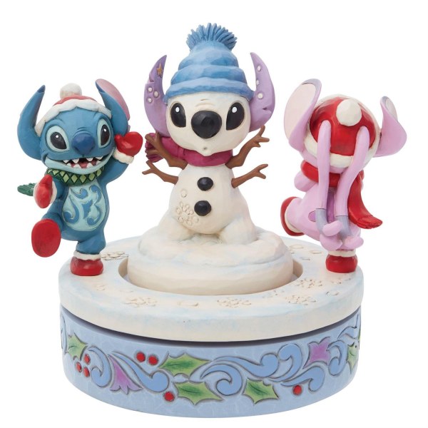 STITCH & ANGEL BOUWEN EEN DRAAIENDE SNEEUWPOP - DISNEY TRADITIONS