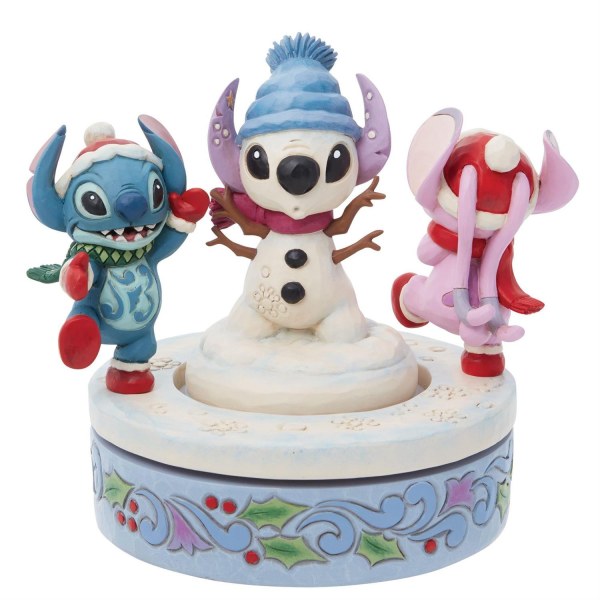 STITCH & ANGEL BOUWEN EEN DRAAIENDE SNEEUWPOP - DISNEY TRADITIONS