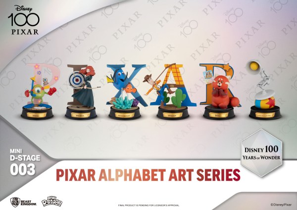 6 PACK PIXAR ALFABET FIGUREN - 100 YEARS OF WONDER DISNEY MINI EGG ATTACK