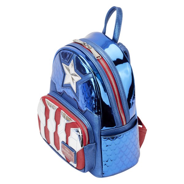 CAPTAIN AMERICA METALLIC COSPAY MINI RUGZAK - DISNEY LOUNGEFLY