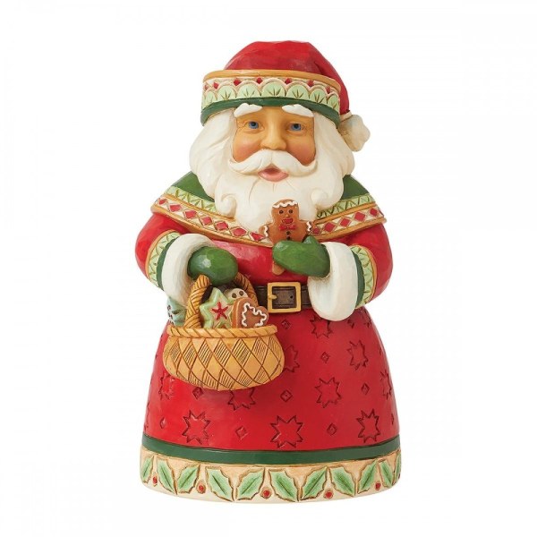 KERSTMAN MET EEN KOEKJESMAAND - JIM SHORE HEARTWOOD CREEK