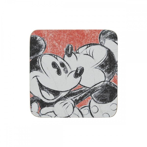 Set van 4 onderzetters van Mickey en Minnie Muis - DISNEY ENCHANTING