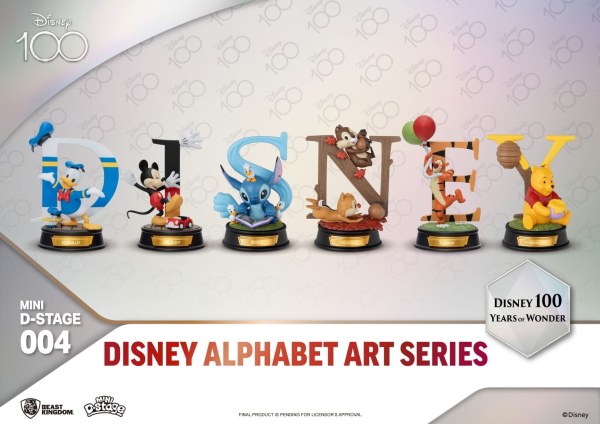 PAKKET VAN 6 DISNEY ALFABETBEELDJES - 100 YEARS OF WONDER DISNEY MINI EGG ATTACK